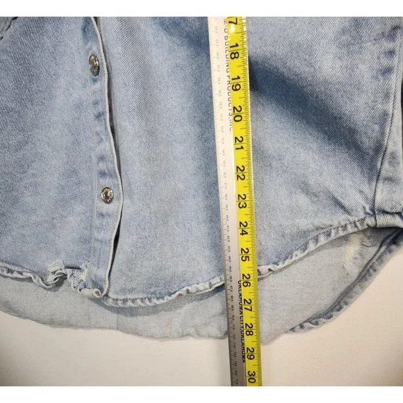 Veveret Women's Comfort Distressed Casual Denim Jacket Size L - Picture 7 of 8